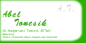 abel tomcsik business card